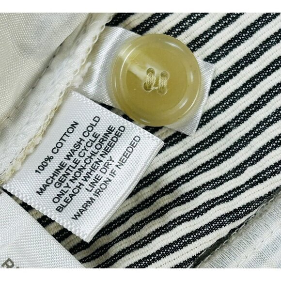 Ann Taylor Loft Seersucker Marisa Capri Pants Blue Stripes Size Petite 4 4P  EUC - Picture 11 of 12